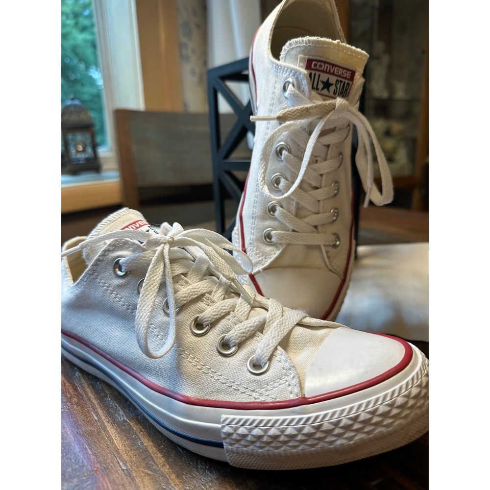 Converse Chuck Taylor All Star Low Top White Canvas Sneakers M7652 Mens 6 Wom. 8